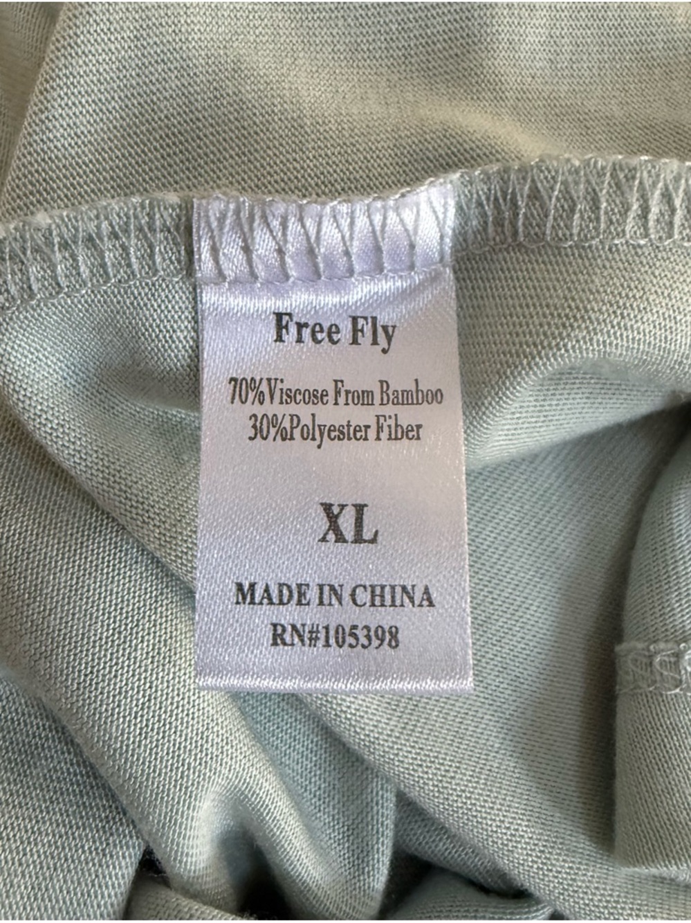 Free Fly Women’s Light Sage Long Sleeve Crew Neck Stretch Top! Large! - Picture 5 of 7